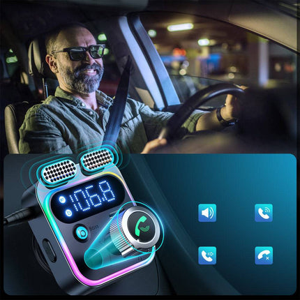 Joyroom Bluetooth Muziek FM Transmitter Handsfree Bellen met BassBooster USB - C & 2x USB - A Lader Zwart - VCTparts.nl