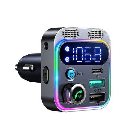 Joyroom Bluetooth Muziek FM Transmitter Handsfree Bellen met BassBooster USB - C & 2x USB - A Lader Zwart - VCTparts.nl