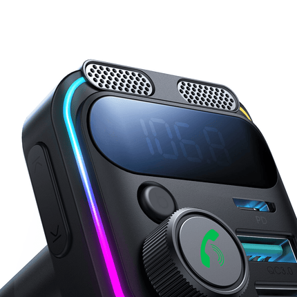 Joyroom Joyroom Bluetooth Muziek FM Transmitter Pro Handsfree Bellen met BassBooster USB - C & 2x USB - A Lader Zwart Hurtel 6