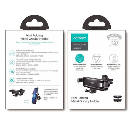 Joyroom Joyroom Gravity Auto Telefoonhouder voor Ventilatierooster Zwart Hurtel 5
