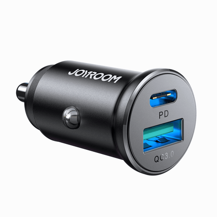 Joyroom Joyroom Mini Autolader Dubbele Snellader USB - C & USB - A 30W Zwart Hurtel 8