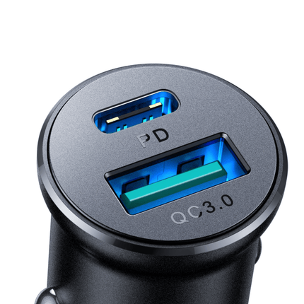 Joyroom Joyroom Mini Autolader Dubbele Snellader USB - C & USB - A 30W Zwart Hurtel 6