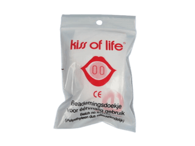 Kiss of Life Beademingsdoekje voor Hygiënisch Reanimeren Veilig Beademen met Eenrichtingsventiel