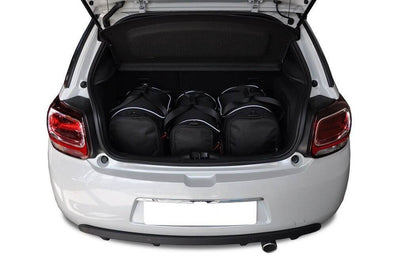 Kjust Reistassenset voor Citroen DS3 2010-2016 - Set van 3 Tassen met 2 Sporttassen en 1 Vliegtuigtas