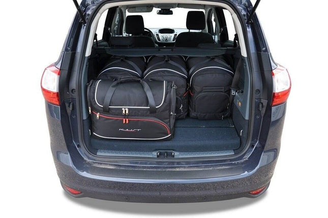 Kjust Kjust Reistassenset voor Ford Grand C-Max 2010-2015 - Set van 5 Tassen met 3 Roltassen en 2 Vliegtuigtassen Harvest Automotive 2