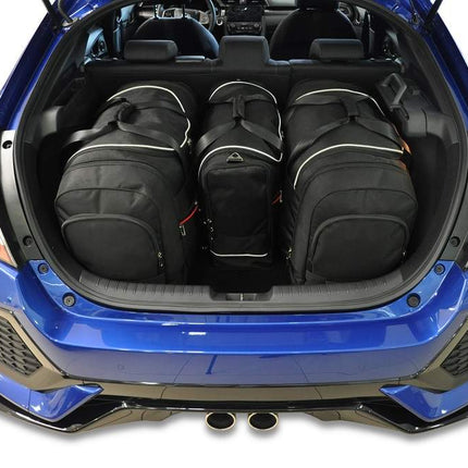 Kjust Kjust Reistassenset voor Honda Civic 5-deurs 2017-2022 - Set van 4 Tassen met 2 Roltassen 1 Sporttas en 1 Vliegtuigtas Harvest Automotive 2