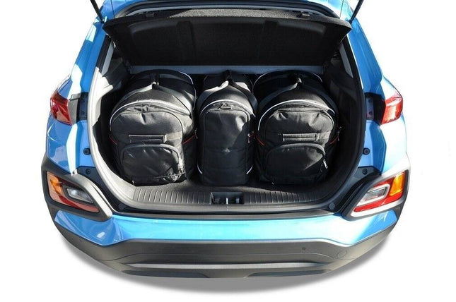 Kjust Kjust Reistassenset voor Hyundai Kona 2017-2023 - Set van 3 Tassen met 2 Roltassen en 1 Vliegtuigtas Harvest Automotive 1