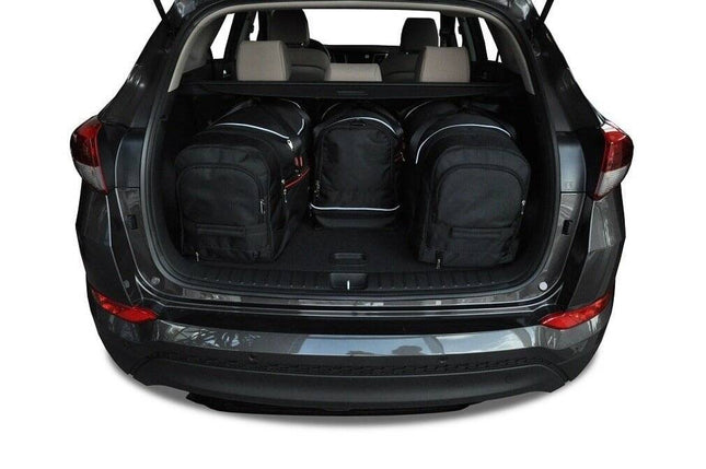 Kjust Kjust Reistassenset voor Hyundai Tucson 2015-2020 - Set van 4 Tassen met 2 Roltassen 1 Sporttas en 1 Vliegtuigtas Harvest Automotive 2