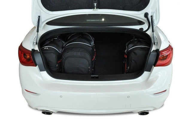 Kjust Kjust Reistassenset voor Infiniti Q50 Sedan 2013-2020 - Set van 4 Tassen met 2 Roltassen 1 Sporttas en 1 Vliegtuigtas Harvest Automotive 2