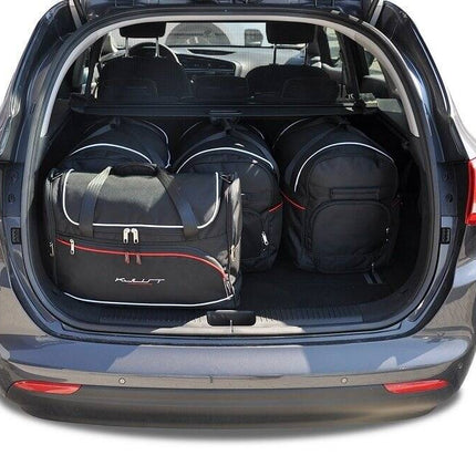 Kjust Kjust Reistassenset voor Kia Ceed Sportswagon 2012-2018 - Set van 5 Tassen met 3 Roltassen en 2 Vliegtuigtassen Harvest Automotive 2