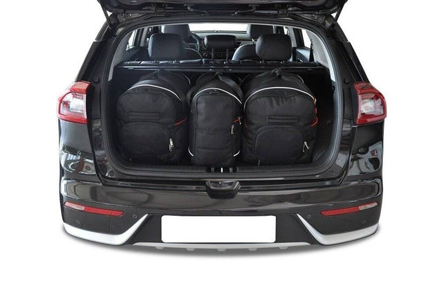 Kjust Kjust Reistassenset voor Kia Niro 5-deurs 2016-2022 - Set van 3 Tassen met 2 Roltassen en 1 Vliegtuigtas Harvest Automotive 1