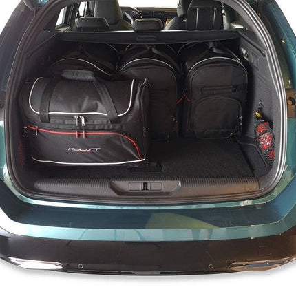 Kjust Kjust Reistassenset voor Peugeot 308 SW stationwagen vanaf 2021 - Set van 5 Tassen met 3 Roltassen en 2 Vliegtuigtassen Harvest Automotive 2