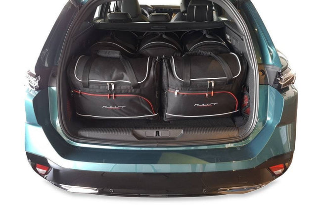 Kjust Kjust Reistassenset voor Peugeot 308 SW stationwagen vanaf 2021 - Set van 5 Tassen met 3 Roltassen en 2 Vliegtuigtassen Harvest Automotive 1