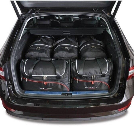 Kjust Kjust Reistassenset voor Skoda Superb stationwagen 2015-2024 - Set van 5 Tassen met 3 Roltassen en 2 Vliegtuigtassen Harvest Automotive 1