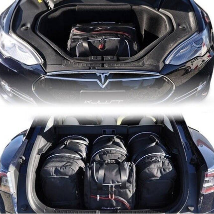 Kjust Kjust Reistassenset voor Tesla Model S vanaf 2014 - Set van 6 Tassen met 3 Roltassen 2 Sporttassen en 1 Vliegtuigtas Harvest Automotive 1