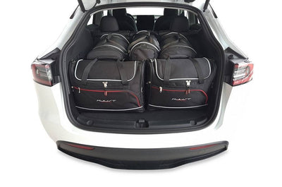 Kjust Reistassenset voor Tesla Model Y 2020-2025 - Set van 5 Tassen met 2 Roltassen 1 Sporttas en 2 Vliegtuigtassen