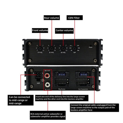 VCTparts Klasse AB 6 - Kanaals Auto DSP Versterker 6x60W – Premium Auto Audio Systeem voor Android Multimediaschermen met Plug & Play Installatie Ainavi 4