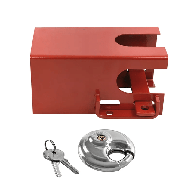 Koppelingsslot Aanhanger 110x110mm met discusslot PM [Aanhangerslot - Disselslot] - VCTparts.nl