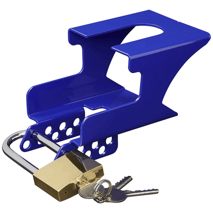 VCTparts Koppelingsslot met Hangslot Overdekslot voor Aanhanger Disselslot Trekhaakbeveiliging - Blauw VCTparts 5