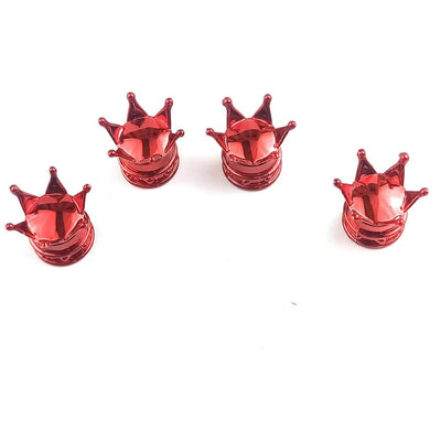 Kroon Ventieldopjes - Metaal Rood (set)