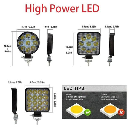 VCTparts LED Achterlicht Offroad Verstraler 48W - Vierkant Spotlight voor Extra Verlichting NORGOS 4