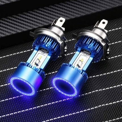 VCTparts LED H4 Koplamp met Angel Eye – 8000K Blauw/Wit Auto Motor Scooter – 1 Stuk NORGOS 5