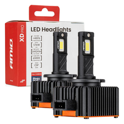 AMIO XD PRO D3S LED Koplampen Full Canbus 6500K Wit Licht - 14424LM 176W D3S Xenon Vervanging Plug and Play Krachtige Upgrade