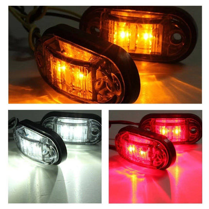 VCTparts led Zijmarkeringslichten Waarschuwing Signaal - Wit (set) [Markeringslicht - Gevarenlicht - Voorlicht - Richtingaanwijzer] NORGOS 5