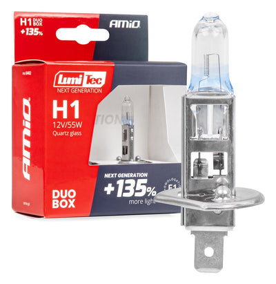 LumiTec Next Gen Halogeenlampen H1 12V 55W +135% Lichtopbrengst – DUO Set Auto Koplampverlichting ECE Goedgekeurd