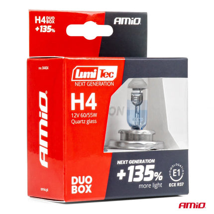 LumiTec LumiTec Next Gen Halogeenlampen H4 12V 60 - 55W +135% Lichtopbrengst – DUO Set Auto Koplampverlichting ECE Goedgekeurd AMiO 5