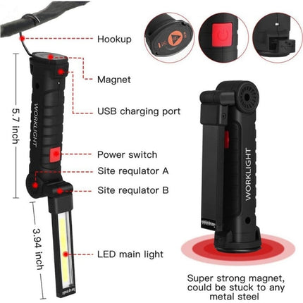 VCTparts Magnetische Werklamp Looplamp Inspectie Auto Zaklamp - Draagbaar en Oplaadbaar voor Onderhoud NORGOS 8