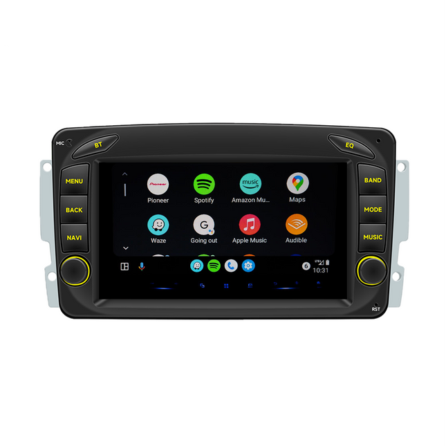 CarPlay & Android Auto Scherm voor Mercedes-Benz C-Klasse W203, CLK W209, G-Klasse W463, Viano/Vito W639 (1998–2006) – Draadloos Multimedia Touchscreen, GPS Navigatie – Inbouwen / Inbouwservice / Installatie - VCTparts.nl