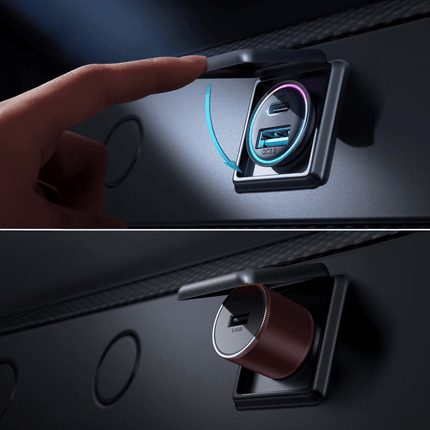 VCTparts Mini Autolader Snellader USB - C & USB - A 60W met LED Indicator Zwart VCTparts 6