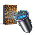 VCTparts Mini Autolader Snellader USB - C & USB - A 60W met LED Indicator Zwart VCTparts 3