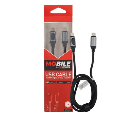 MoBile USB-C naar USB-C Kabel 1m 45W – PD/QC 3.0 Snellader Kabel met LCD Scherm