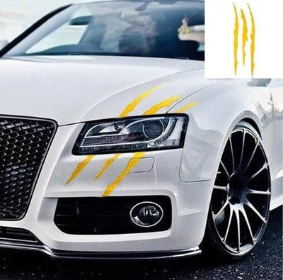 Monster Klauw Kras Strepen Sticker - Geel