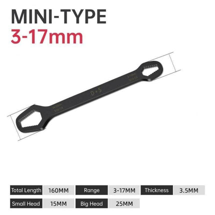 VCTparts Multifunctionele Tweekoppige Moersleutel Steeksleutel 3 - 17mm zwart [Gereedschap - Meerzijdig - Universeel - Multi steek] NORGOS 10