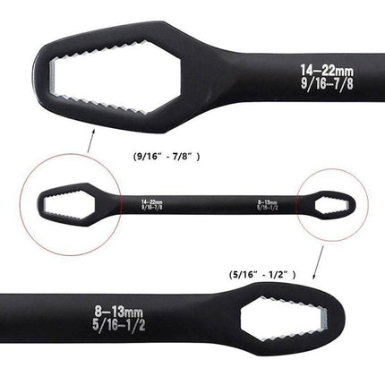 VCTparts Multifunctionele Tweekoppige Moersleutel Steeksleutel 8 - 22mm - Chrome [Gereedschap - Meerzijdig - Universeel - Multi steek] NORGOS 7