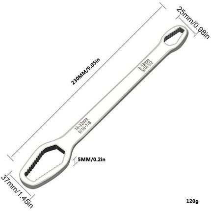 VCTparts Multifunctionele Tweekoppige Moersleutel Steeksleutel 8 - 22mm - Chrome [Gereedschap - Meerzijdig - Universeel - Multi steek] NORGOS 6