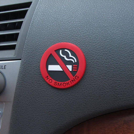 No Smoking / Niet Roken in Auto Statische Sticker 5cm Rood Verboden Sigaret Bord - VCTparts.nl