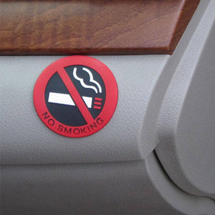 No Smoking / Niet Roken in Auto Statische Sticker 5cm Rood Verboden Sigaret Bord - VCTparts.nl