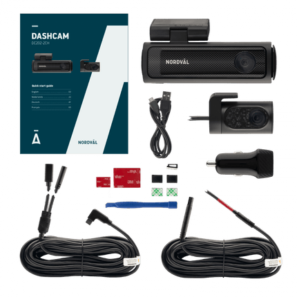 Nordval Nordval Nordväl DC202 2CH Dashcam 4K GPS Wi - Fi 64GB Video Recorder Zwart Optimount 8