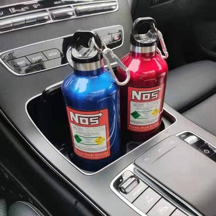 NOS Nitro Stikstof Drink Fles Aluminium Blauw 500 ml - Drinkfles voor onderweg - VCTparts.nl
