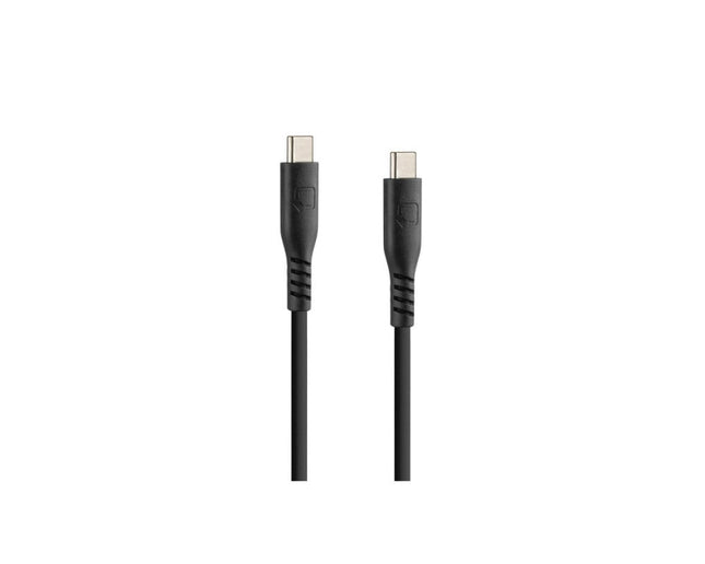 Optiline Siliconen Laad- en Synchronisatiekabel USB-C naar USB-C 20cm – Verstevigde Hals – Zwart - VCTparts.nl
