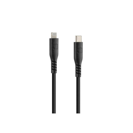 Optiline Optiline Siliconen Laad - en Synchronisatiekabel USB - C naar Apple 8pin 20cm – Verstevigde Hals – Zwart Optimount 1