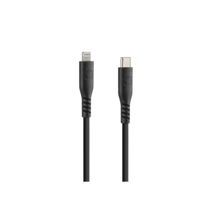 Optiline Optiline Siliconen Laad - en Synchronisatiekabel USB - C naar Apple 8pin 60cm – Verstevigde Hals – Zwart Optimount 1