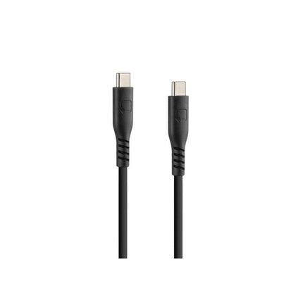 Optiline Optiline Siliconen Laad - en Synchronisatiekabel USB - C naar USB - C 20cm – Verstevigde Hals – Zwart Optimount 1
