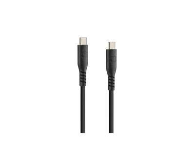 Optiline Siliconen Laad- en Synchronisatiekabel USB-C naar USB-C 60cm – Verstevigde Hals – Zwart