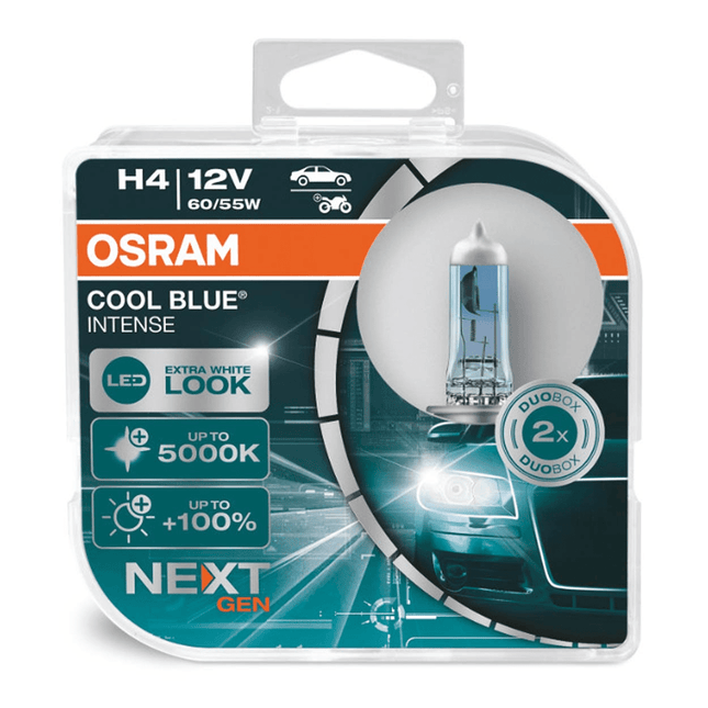 Osram Osram Halogeenlamp H4 12V 60/55W - Wit/IJsblauw 5000K Intens - Cool Blue Next Gen - Set 2 stuks AMiO 2