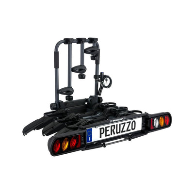 Peruzzo Pure Instinct 3 Fietsendrager 3 E-Bikes voor Trekhaak met Frame- en Wielbevestiging 13-polige Aansluiting Afsluitbaar Kantelbaar
